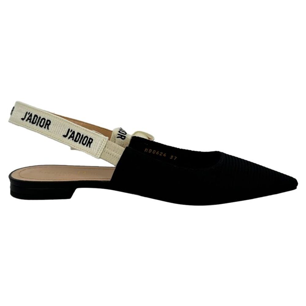Dior J'Adior Slingback Ballet Flats in Black Polyester